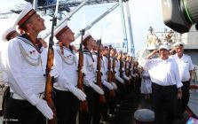 Daniel y Rosario despiden a tripulación de Buque Ruso "Moskva"