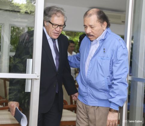 Presidente Daniel y Compañera reciben al Secretario General OEA, Luis Almagro