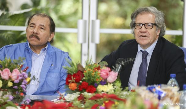 Presidente Daniel y Compañera reciben al Secretario General OEA, Luis Almagro