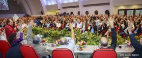 Comandante Daniel y Compañera Rosario encabezan Congreso Sandinista Nacional