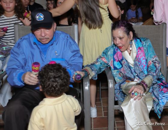 Copresidentes de Nicaragua, comandante Daniel Ortega y Compañera Rosario Murillo celebran la Purísima 