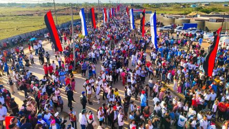 Entrega del Hospital Sandino Nuevo Amanecer en saludo al General de Hombres y Mujeres Libres