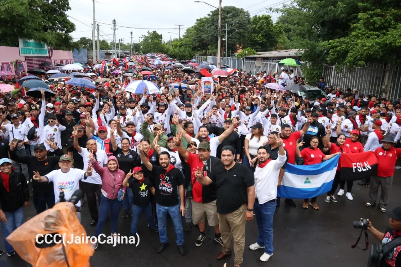 Militancia sandinista protagoniza caminata en homenaje al 47/19 en Managua
