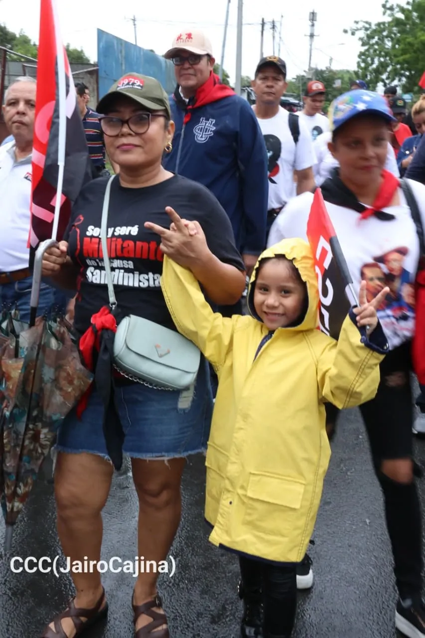 Militancia sandinista protagoniza caminata en homenaje al 47/19 en Managua