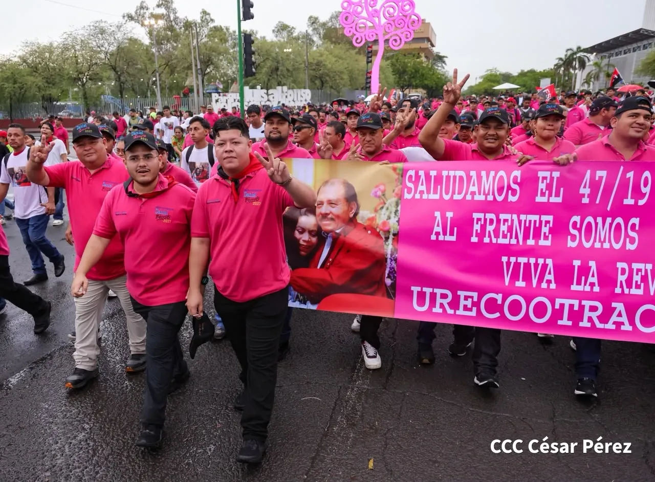 Militancia sandinista protagoniza caminata en homenaje al 47/19 en Managua
