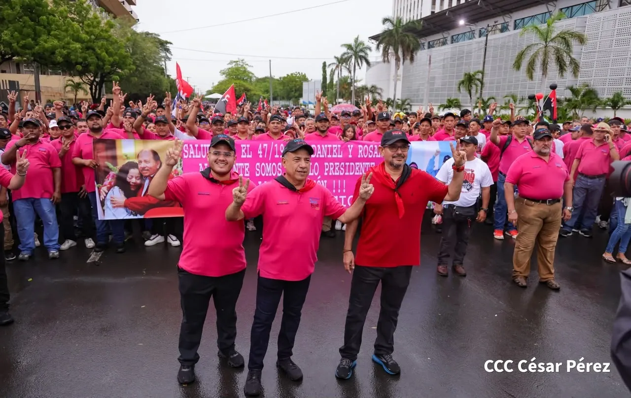 Militancia sandinista protagoniza caminata en homenaje al 47/19 en Managua
