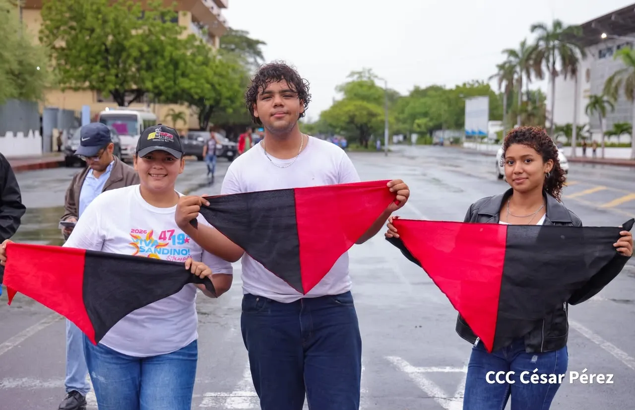 Militancia sandinista protagoniza caminata en homenaje al 47/19 en Managua