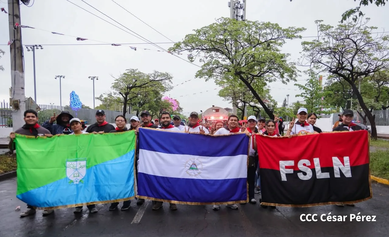 Militancia sandinista protagoniza caminata en homenaje al 47/19 en Managua
