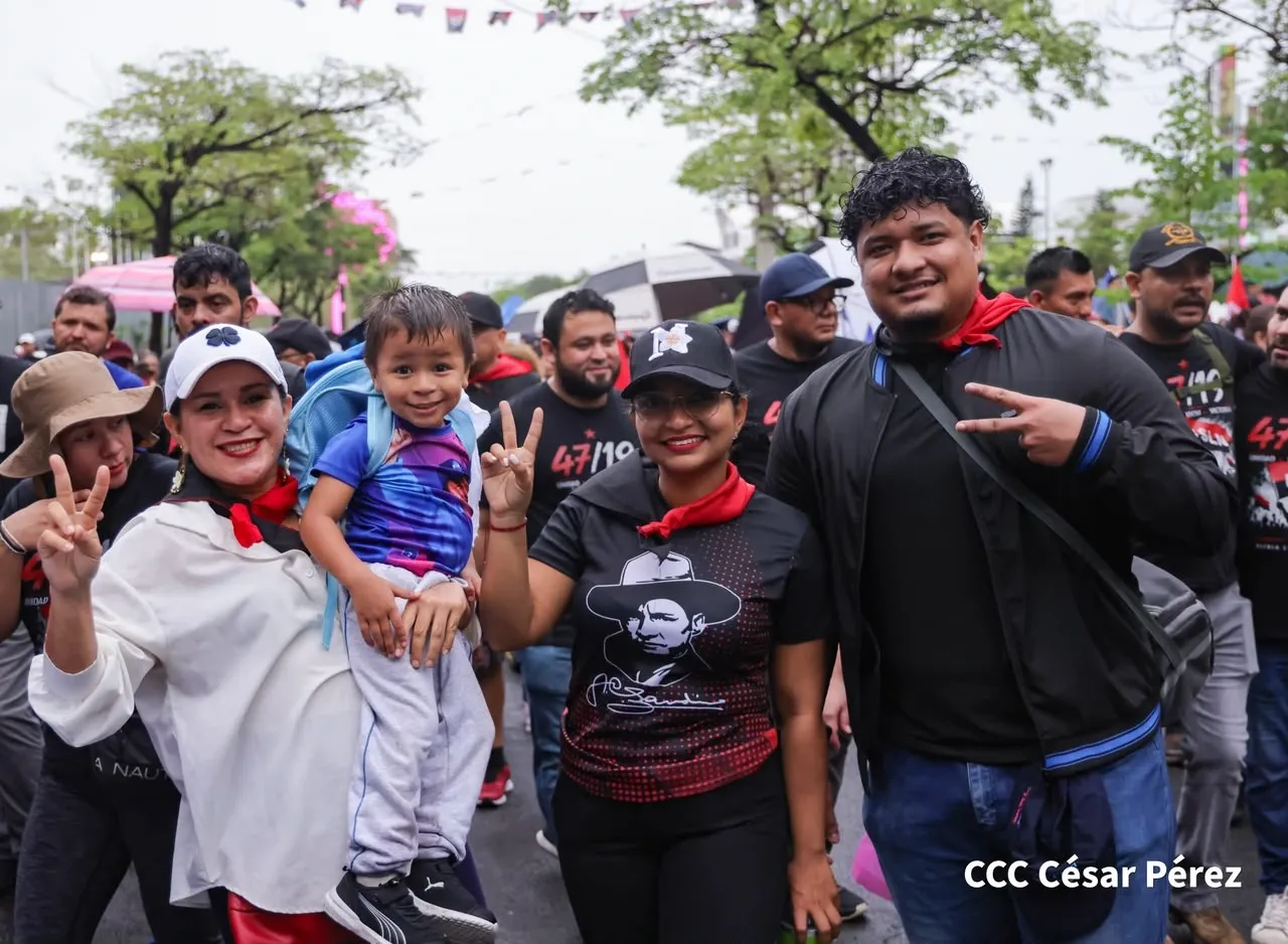 Militancia sandinista protagoniza caminata en homenaje al 47/19 en Managua