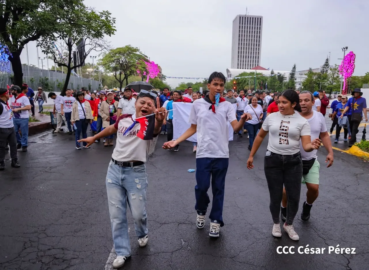 Militancia sandinista protagoniza caminata en homenaje al 47/19 en Managua