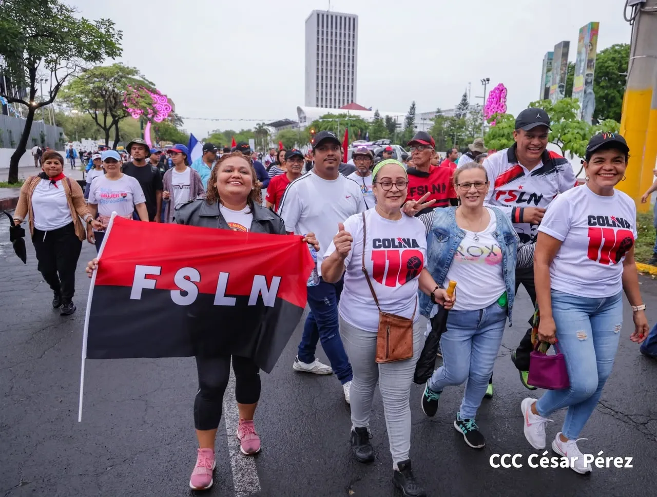 Militancia sandinista protagoniza caminata en homenaje al 47/19 en Managua