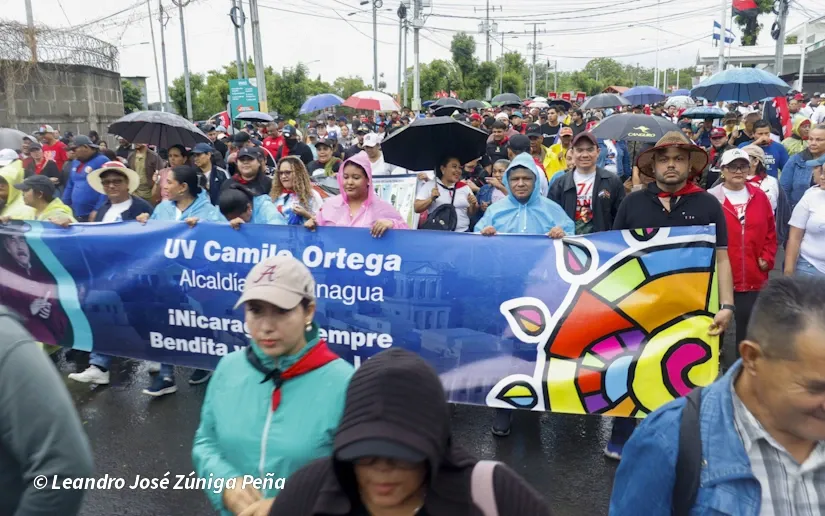 Militancia sandinista protagoniza caminata en homenaje al 47/19 en Managua