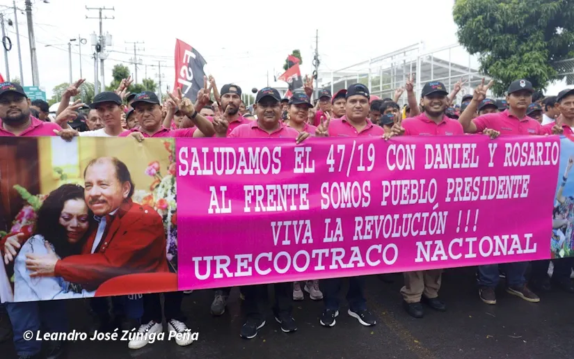 Militancia sandinista protagoniza caminata en homenaje al 47/19 en Managua