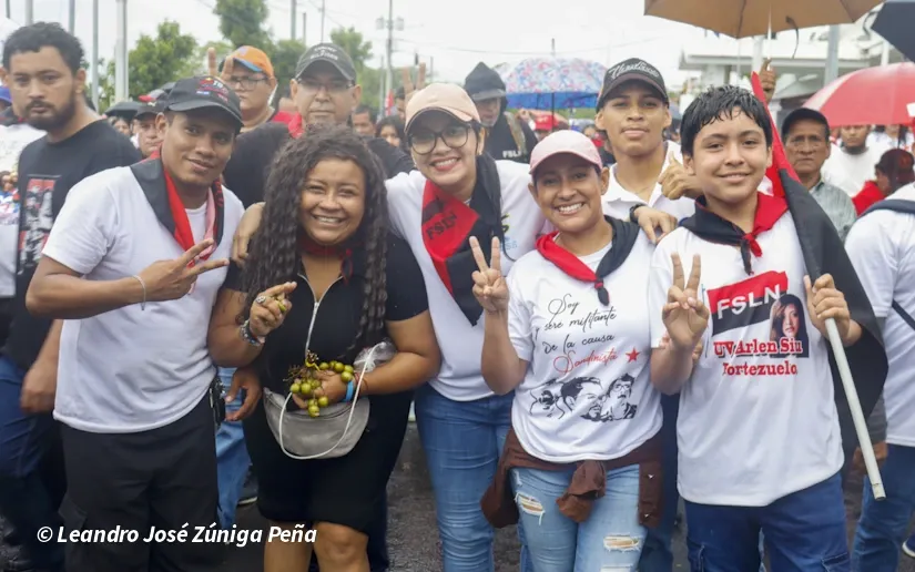 Militancia sandinista protagoniza caminata en homenaje al 47/19 en Managua