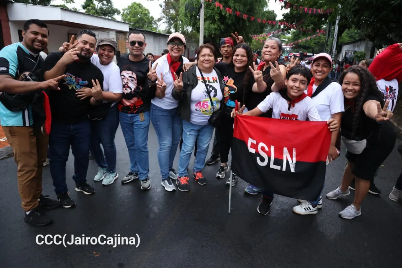 Militancia sandinista protagoniza caminata en homenaje al 47/19 en Managua