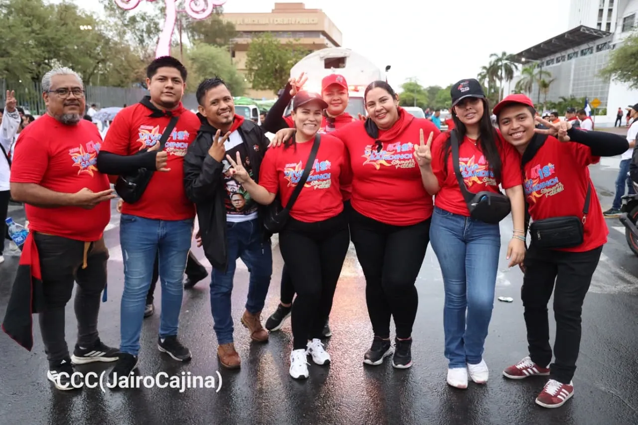 Militancia sandinista protagoniza caminata en homenaje al 47/19 en Managua