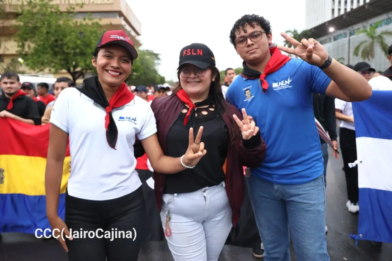 Militancia sandinista protagoniza caminata en homenaje al 47/19 en Managua