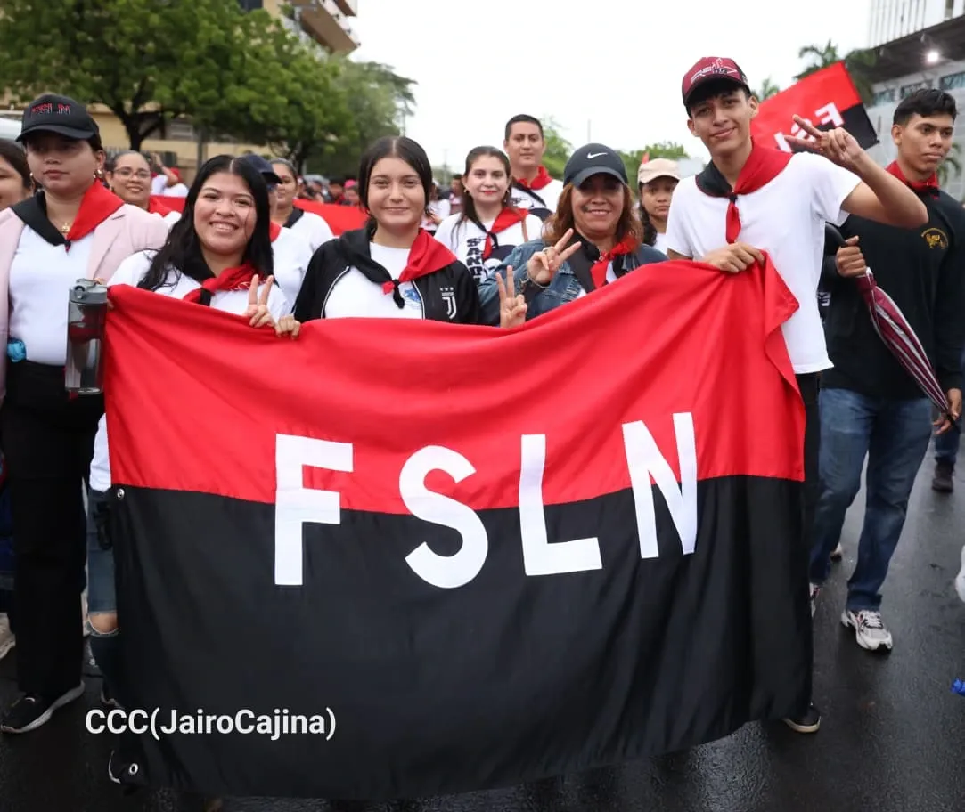 Militancia sandinista protagoniza caminata en homenaje al 47/19 en Managua