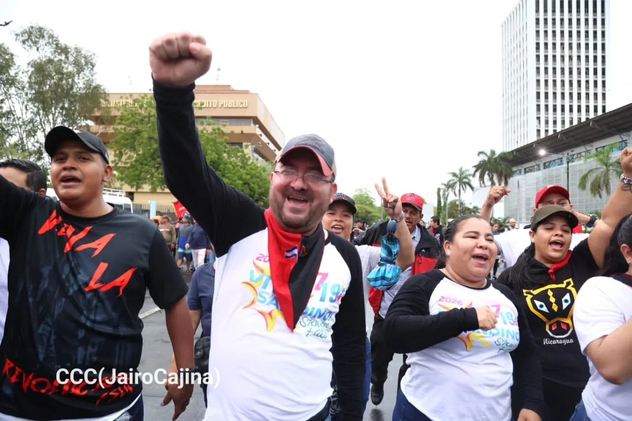 Militancia sandinista protagoniza caminata en homenaje al 47/19 en Managua