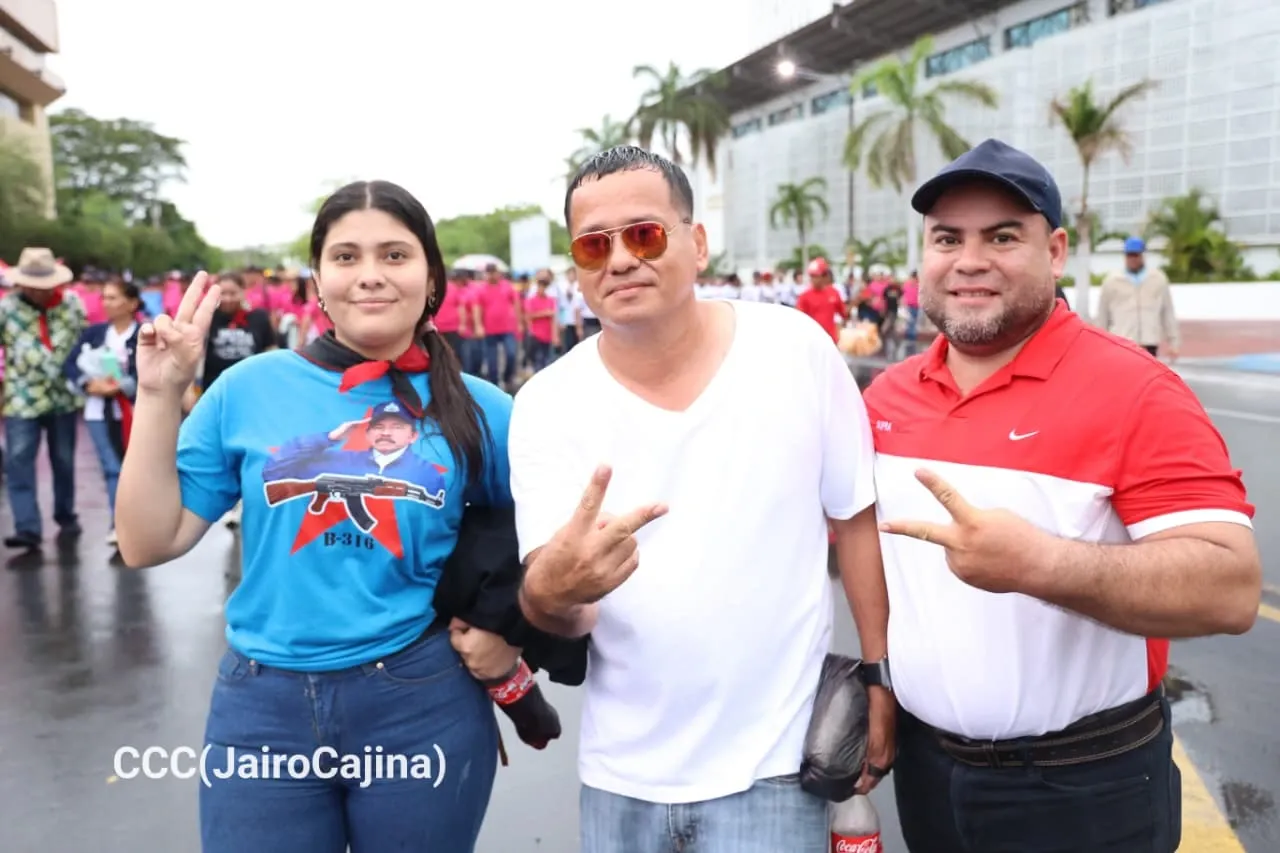 Militancia sandinista protagoniza caminata en homenaje al 47/19 en Managua