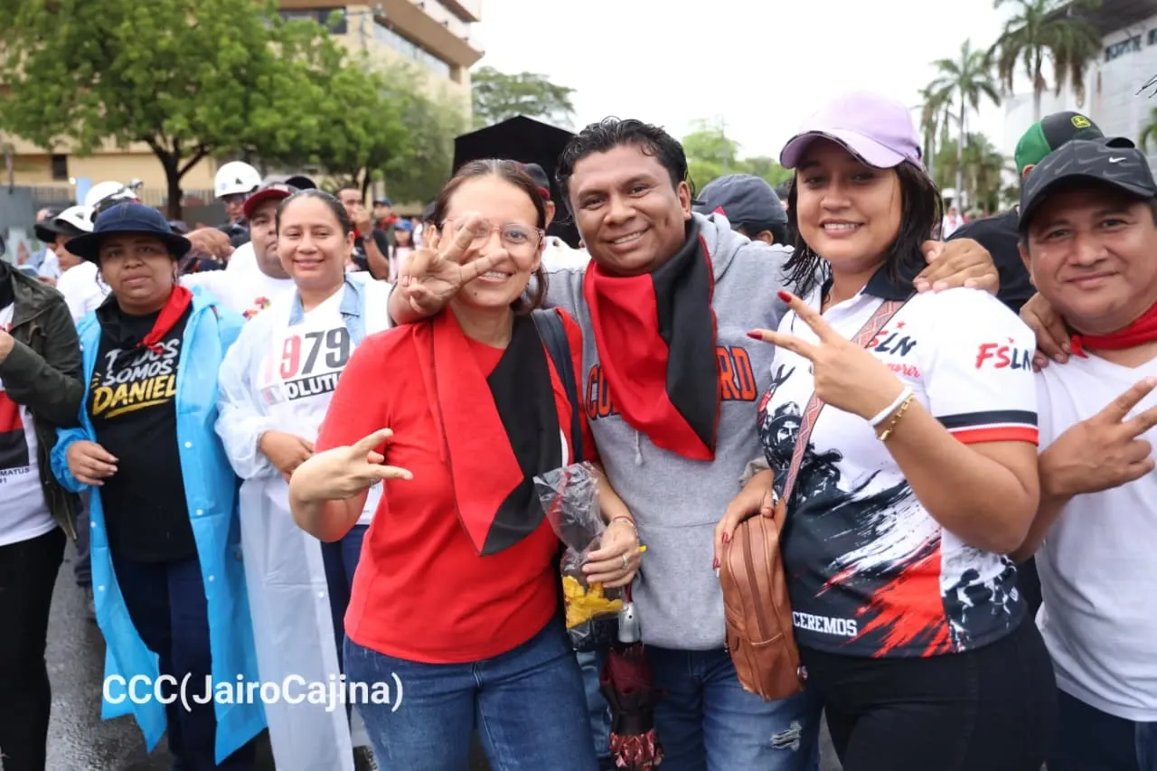 Militancia sandinista protagoniza caminata en homenaje al 47/19 en Managua
