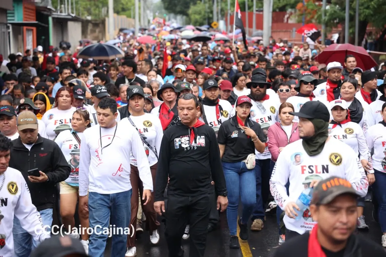 Militancia sandinista protagoniza caminata en homenaje al 47/19 en Managua