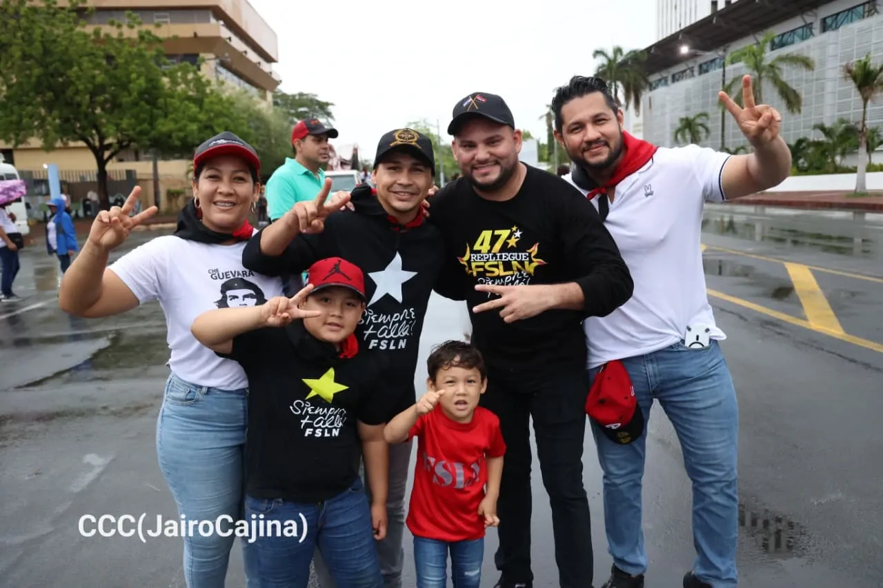 Militancia sandinista protagoniza caminata en homenaje al 47/19 en Managua