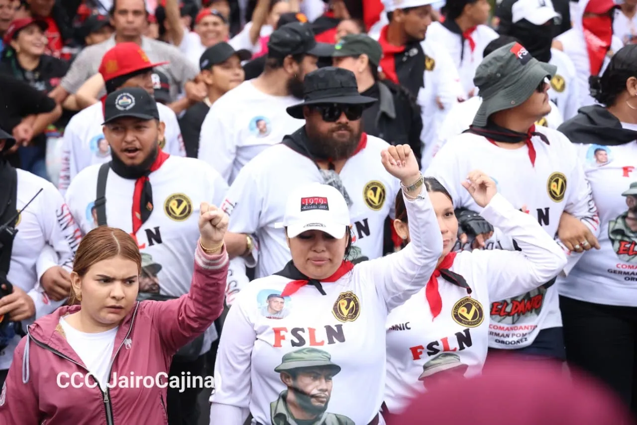Militancia sandinista protagoniza caminata en homenaje al 47/19 en Managua