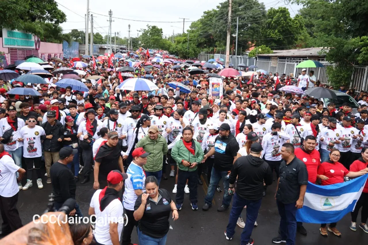 Militancia sandinista protagoniza caminata en homenaje al 47/19 en Managua
