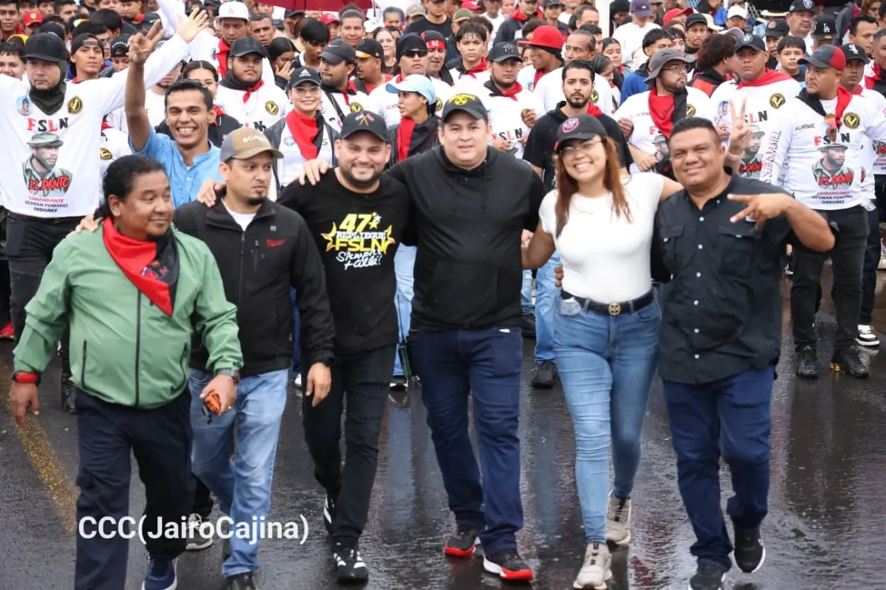 Militancia sandinista protagoniza caminata en homenaje al 47/19 en Managua