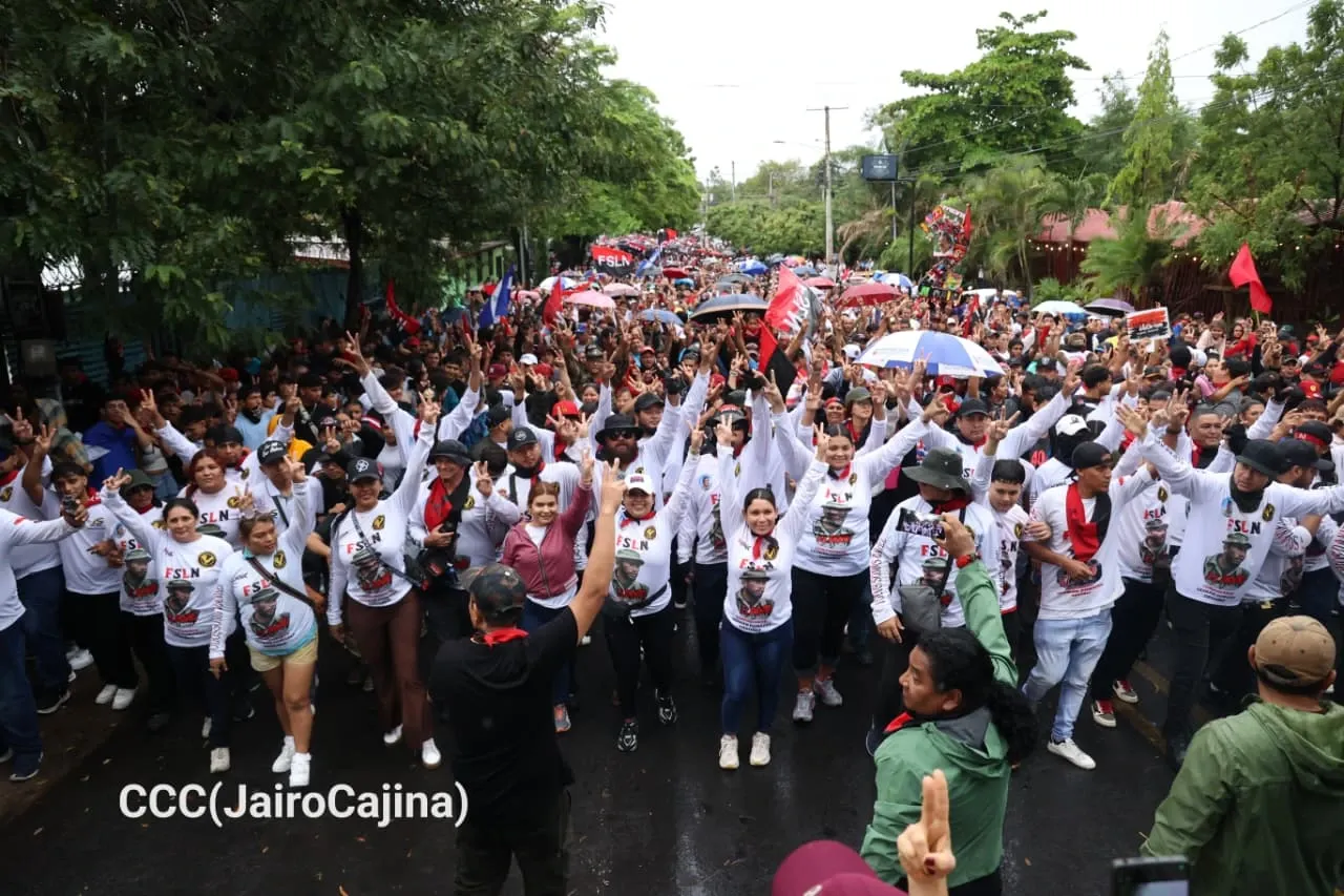 Militancia sandinista protagoniza caminata en homenaje al 47/19 en Managua