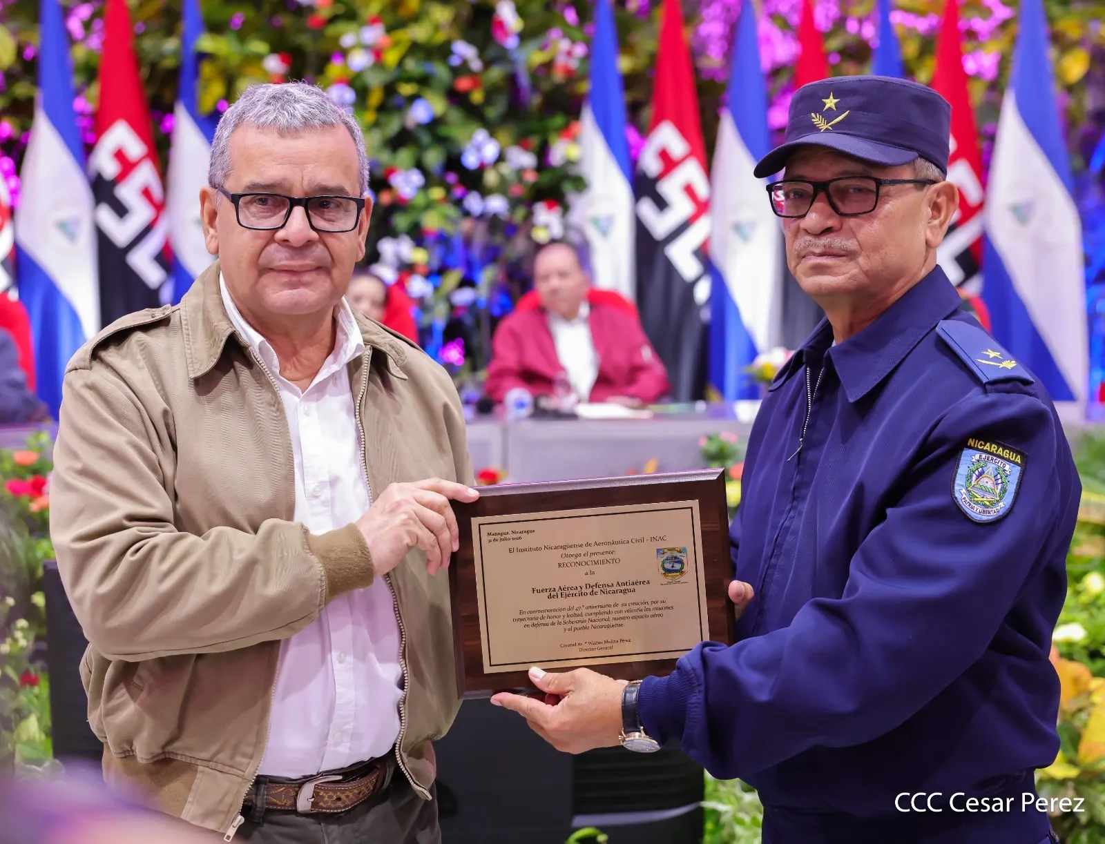 Acto del 47.º aniversario de fundación de la Fuerza Aérea y Defensa Antiaérea del Ejército de Nicaragua