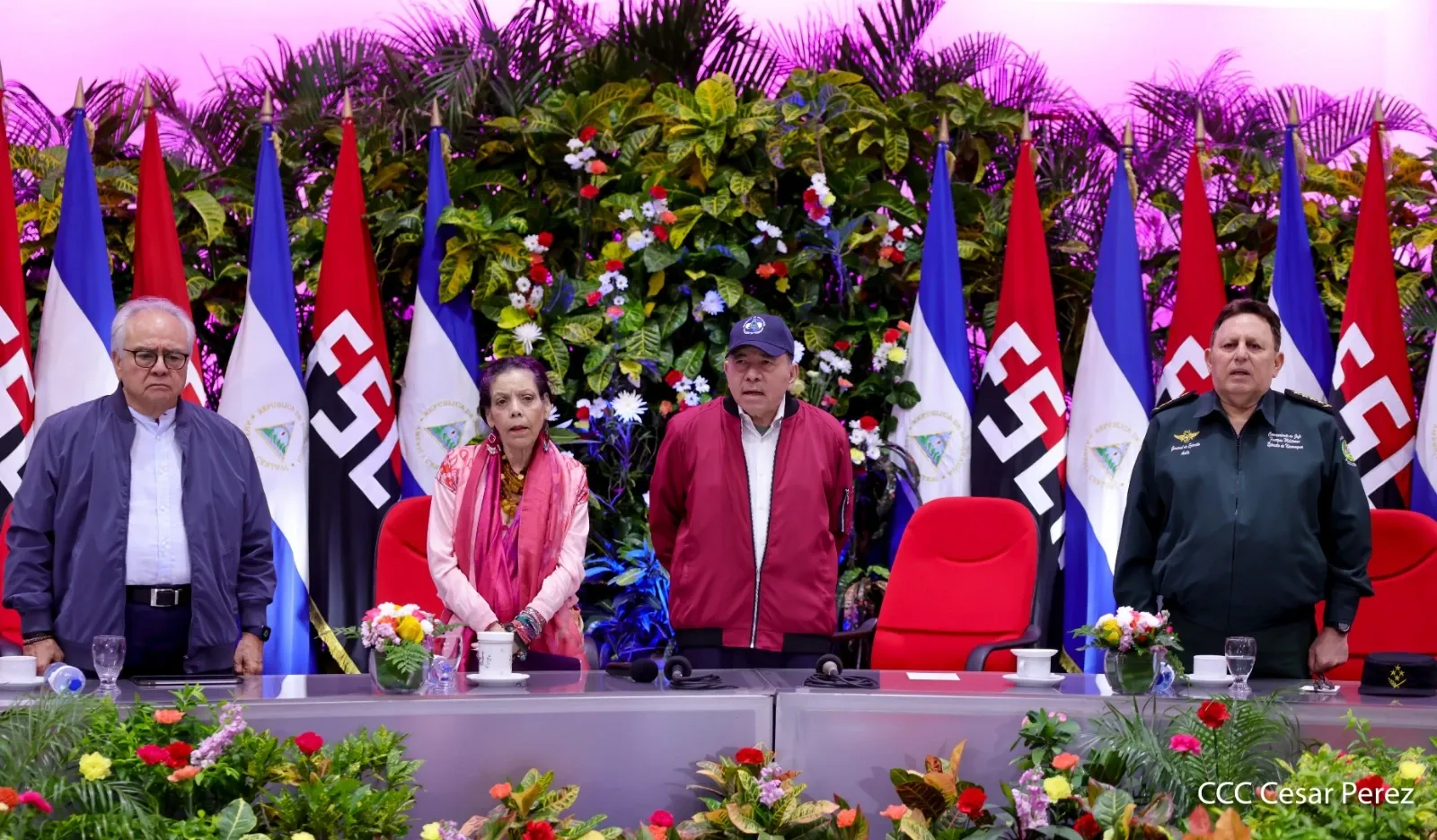 Acto del 47.º aniversario de fundación de la Fuerza Aérea y Defensa Antiaérea del Ejército de Nicaragua