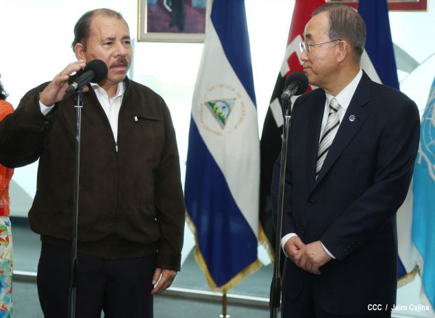 Presidente Daniel y Compañera Rosario reciben a Secretario General ONU