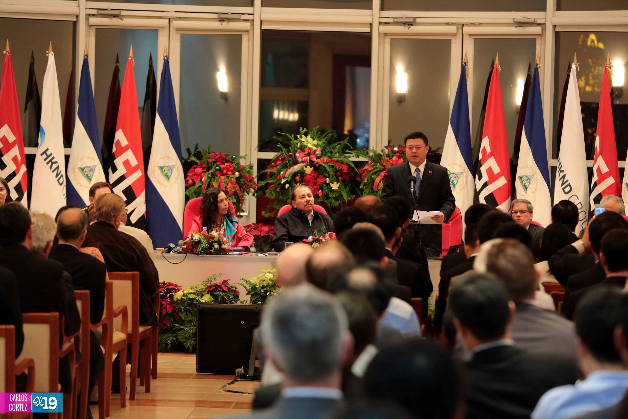 Daniel y Rosario celebran junto a Wang Jing inicio de Obras del Gran Canal por Nicaragua