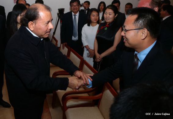 Daniel y Rosario celebran junto a Wang Jing inicio de Obras del Gran Canal por Nicaragua