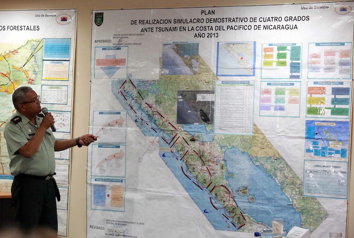 Simulacro de tsunami en Nicaragua