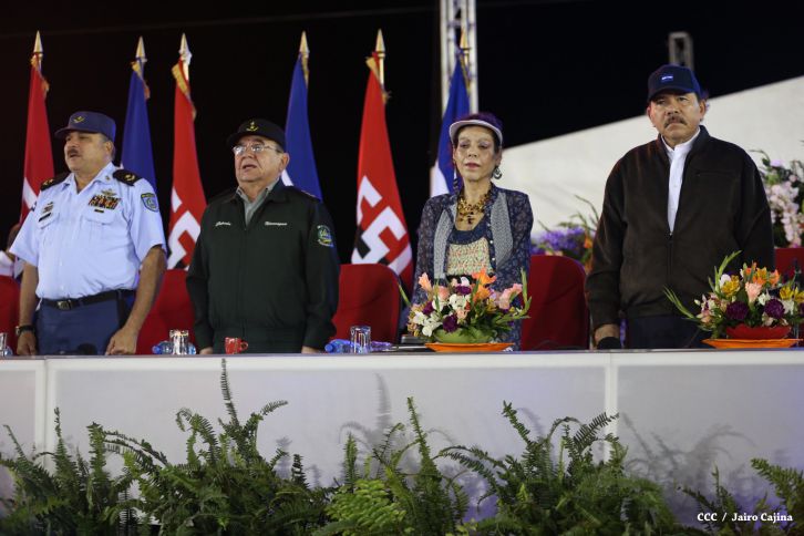 Presidente Daniel y Compañera Rosario encabezan acto del 36 aniversario de constitución de la Fuerza Aérea del Ejército de Nicaragua