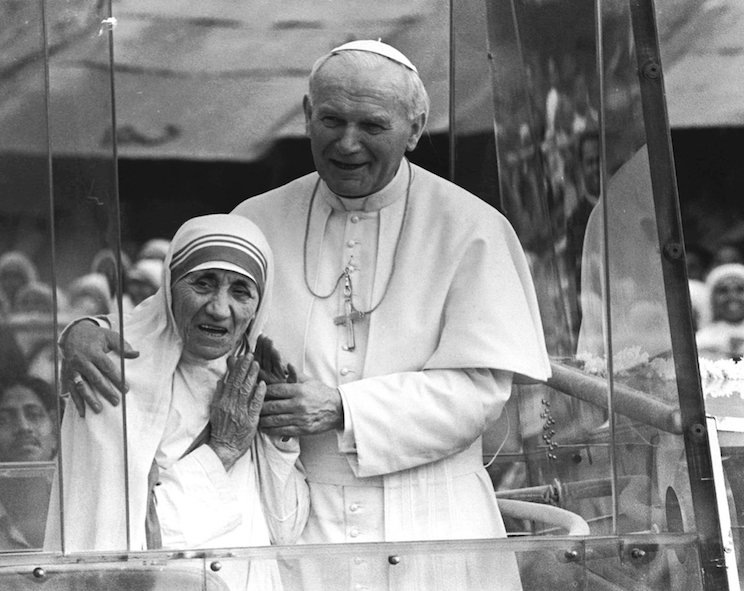 Madre Teresa y Juan Pablo II