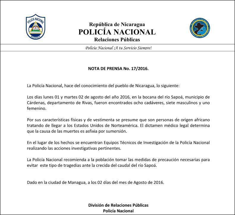 Nota de Prensa Polic&iacute;a Nacional