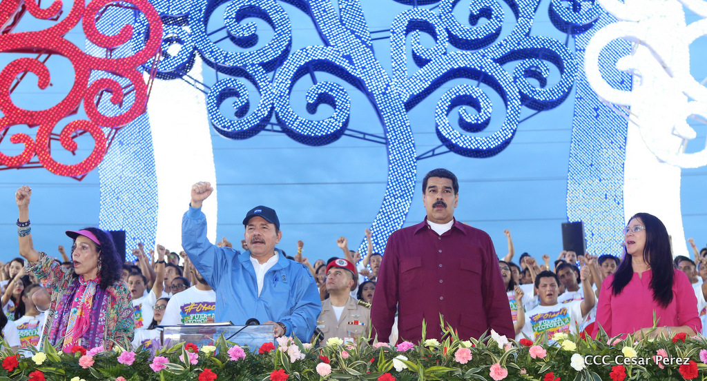 Nicolás Maduro en Plaza La Fe en Managua