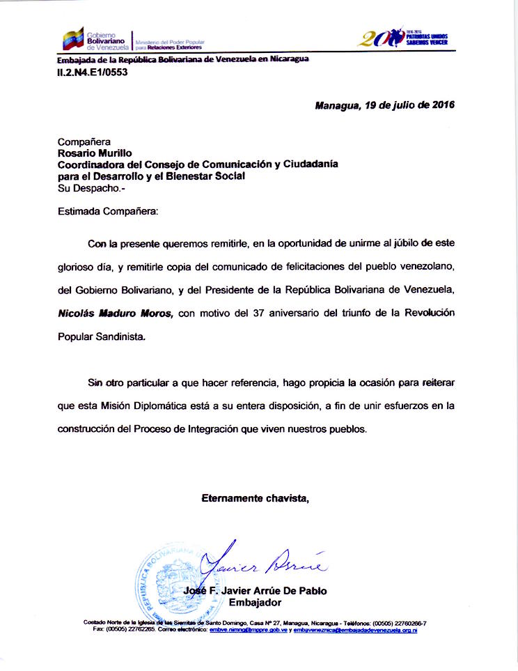 Mensaje de Venezuela