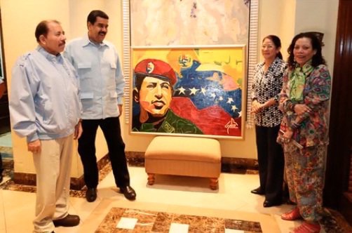 Nicol&aacute;s Maduro se re&uacute;ne con Daniel Ortega y Rosario Murillo