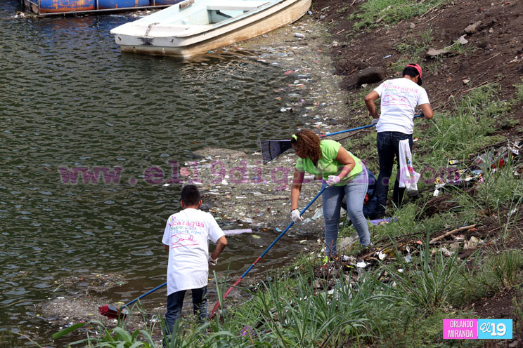 Movimiento Guardabarranco y Alcald&iacute;a de Managua en jornada de limpieza en Tiscapa