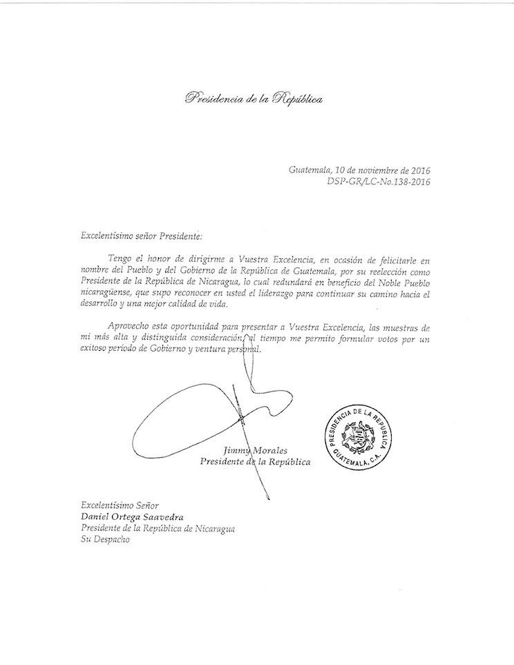 Carta Jimmy Morales