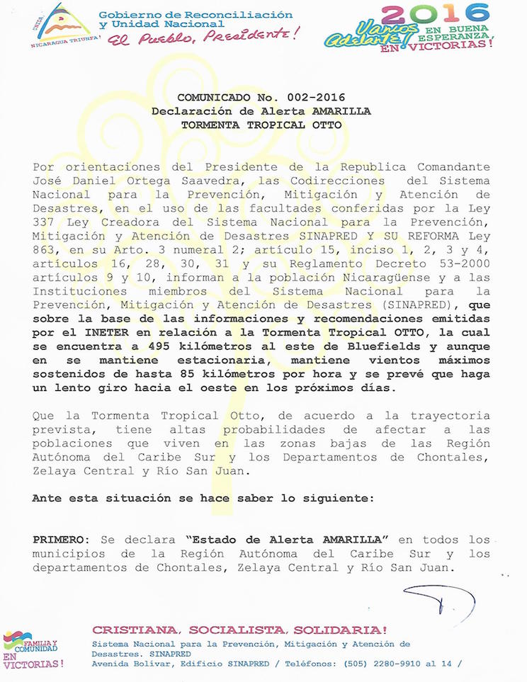 Alerta Amarilla