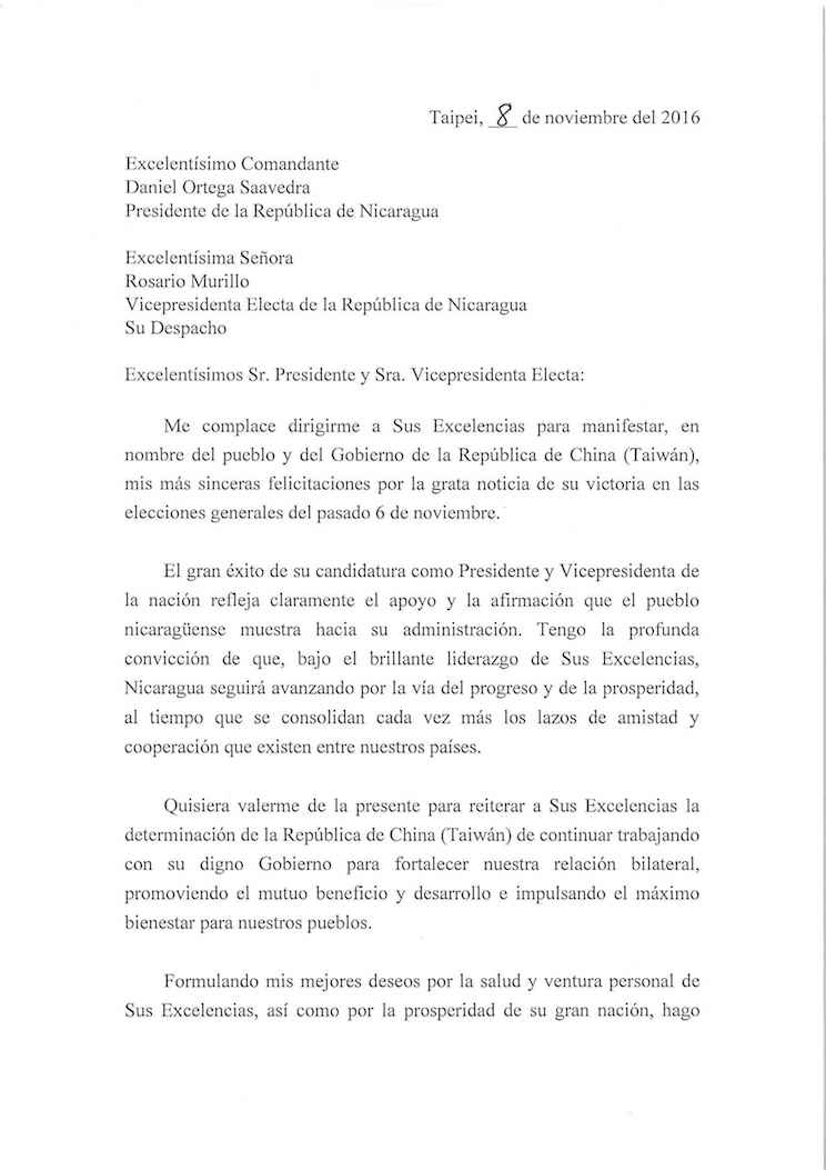 Carta Taiwán