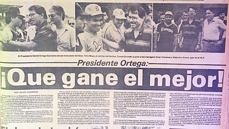 Comandante Daniel Ortega con equipos del Bóer y Dantos (1987)