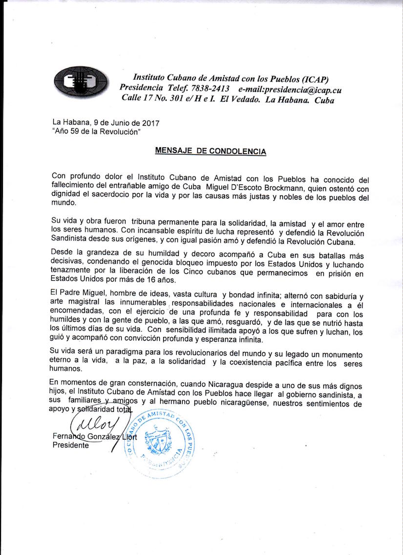 Padre Miguel D'Escoto Brockmann