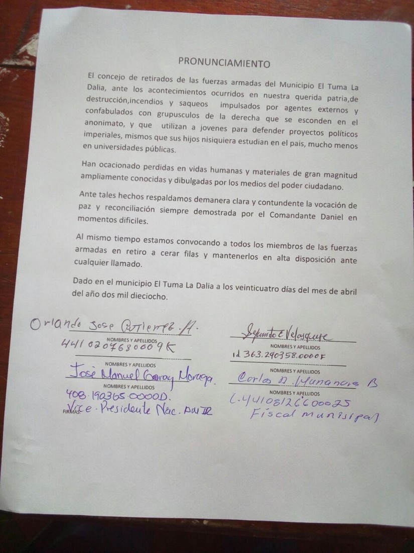 pronunciamiento